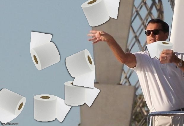 Bling Bling! Mr. Clean | image tagged in leonardo dicaprio wolf of wall street,toilet paper,coronavirus,scare | made w/ Imgflip meme maker