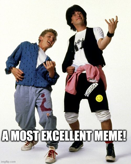 Bill & Ted air guitar | A MOST EXCELLENT MEME! | image tagged in bill  ted air guitar,double standards | made w/ Imgflip meme maker