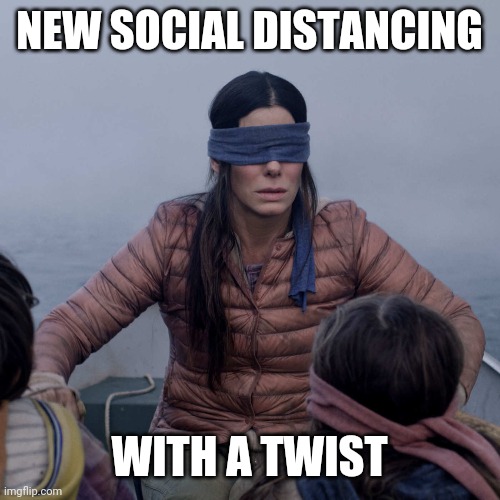 Bird Box Meme | NEW SOCIAL DISTANCING; WITH A TWIST | image tagged in memes,bird box | made w/ Imgflip meme maker