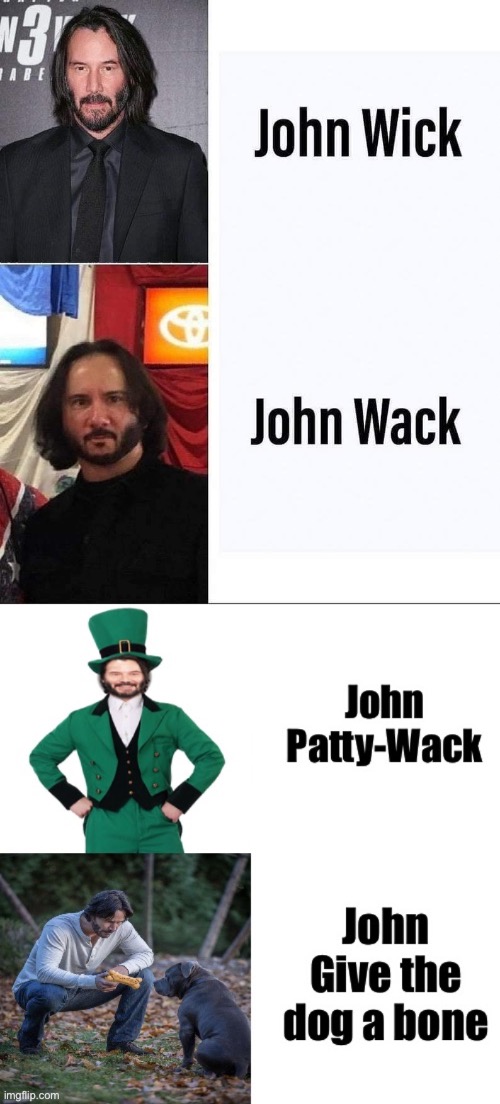 John Wick | image tagged in john wick,wack,st patrick's day,dog fun,keanu reeves | made w/ Imgflip meme maker