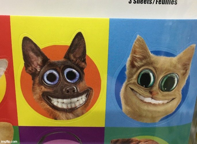 Cursed image | image tagged in cat,dog,cursed image,creepy smile,horror,can't unsee | made w/ Imgflip meme maker