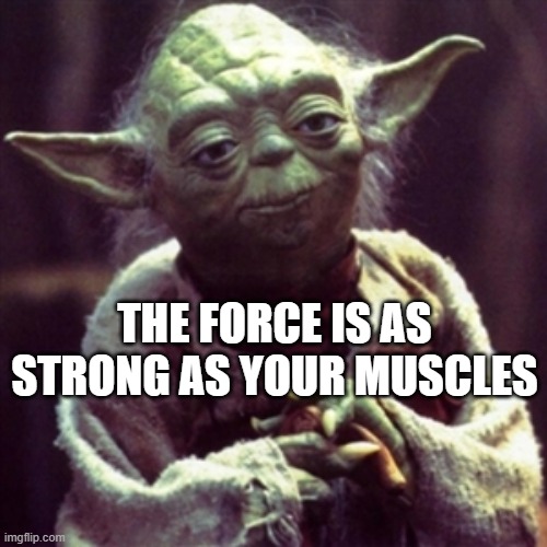 Force is strong | THE FORCE IS AS STRONG AS YOUR MUSCLES | image tagged in force is strong | made w/ Imgflip meme maker