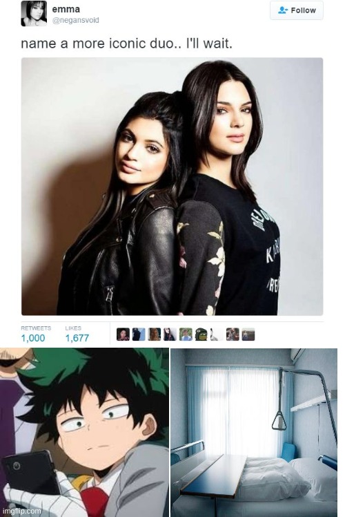 Match made in Heaven | image tagged in name a more iconic duo,my hero academia,hospital | made w/ Imgflip meme maker