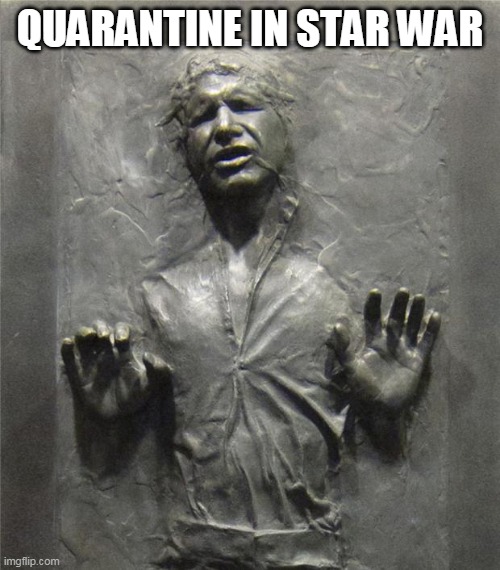 Han Solo Frozen Carbonite | QUARANTINE IN STAR WAR | image tagged in han solo frozen carbonite | made w/ Imgflip meme maker