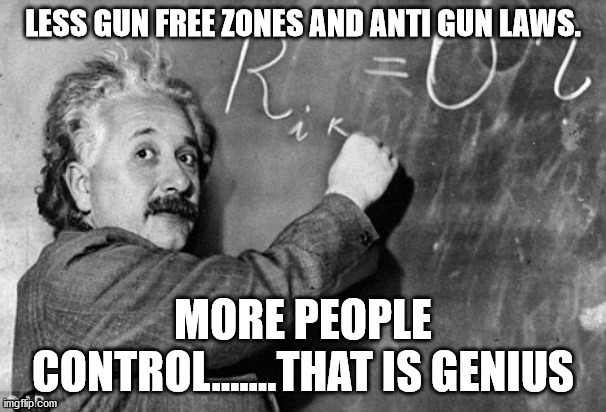 Smart | LESS GUN FREE ZONES AND ANTI GUN LAWS. MORE PEOPLE CONTROL.......THAT IS GENIUS | image tagged in smart | made w/ Imgflip meme maker