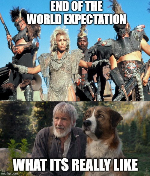 END OF THE WORLD EXPECTATION; WHAT ITS REALLY LIKE | image tagged in memes | made w/ Imgflip meme maker