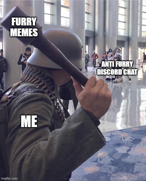 FURRY MEMES; ANTI FURRY DISCORD CHAT; ME | image tagged in furry | made w/ Imgflip meme maker