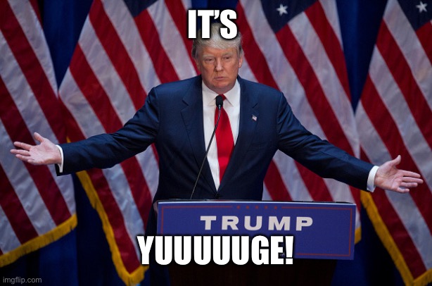 Donald Trump | IT’S YUUUUUGE! | image tagged in donald trump | made w/ Imgflip meme maker