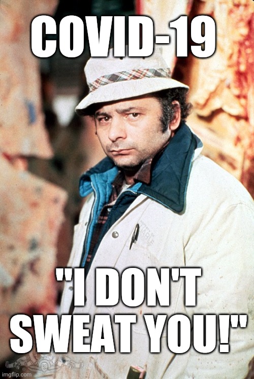 Paulie "I don't sweat you!" | COVID-19; "I DON'T SWEAT YOU!" | image tagged in funny memes,movies,fun | made w/ Imgflip meme maker