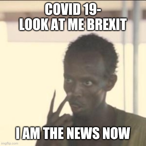 Look At Me Meme | COVID 19- LOOK AT ME BREXIT; I AM THE NEWS NOW | image tagged in memes,look at me | made w/ Imgflip meme maker