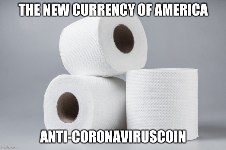 the currency of the lucky | THE NEW CURRENCY OF AMERICA; ANTI-CORONAVIRUSCOIN | image tagged in funny,toilet paper | made w/ Imgflip meme maker
