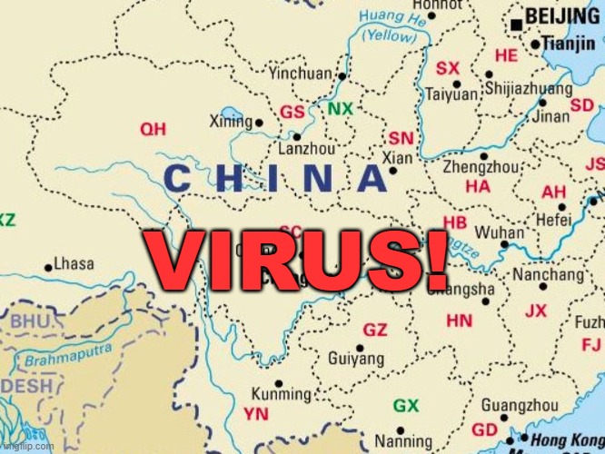 China Virus! | VIRUS! | image tagged in china,virus,covid-19,coronavirus | made w/ Imgflip meme maker