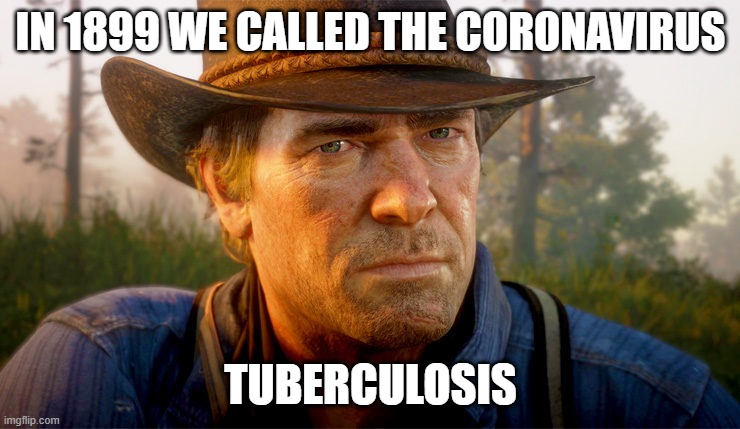 No TP, just TB | IN 1899 WE CALLED THE CORONAVIRUS; TUBERCULOSIS | image tagged in arthur morgan,coronavirus | made w/ Imgflip meme maker