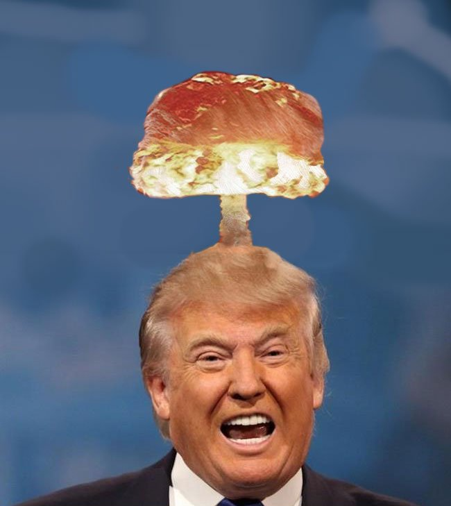 Trump nuclear cloud trying to think Blank Meme Template