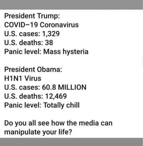 See How the Media Can Manipulate Your Life? | image tagged in biased media,mainstream media,coronavirus,h1n1 virus,obamavirus,chinese virus | made w/ Imgflip meme maker