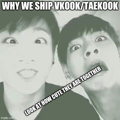bts | WHY WE SHIP VKOOK/TAEKOOK; LOOK AT HOW CUTE THEY ARE TOGETHER | image tagged in bts | made w/ Imgflip meme maker
