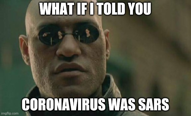 Sars | WHAT IF I TOLD YOU; CORONAVIRUS WAS SARS | image tagged in memes,matrix morpheus,coronavirus,funny | made w/ Imgflip meme maker