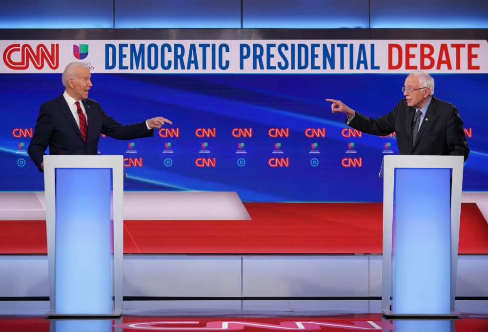 High Quality Biden vs Sanders debate Blank Meme Template