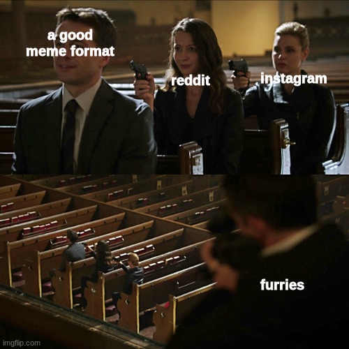 Assassination chain | a good meme format; instagram; reddit; furries | image tagged in assassination chain | made w/ Imgflip meme maker