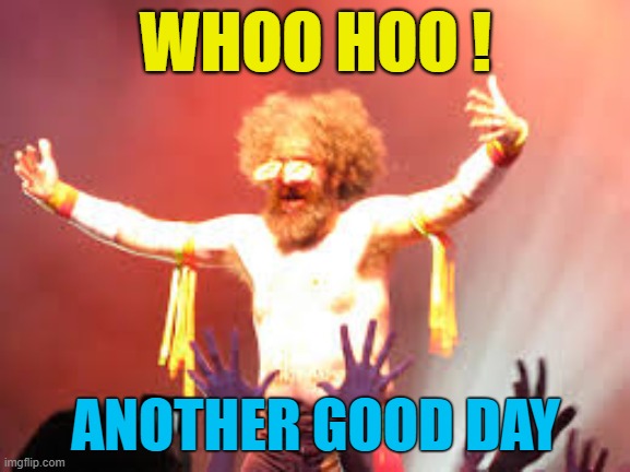 WHOO HOO ! ANOTHER GOOD DAY | image tagged in whoo hoo | made w/ Imgflip meme maker