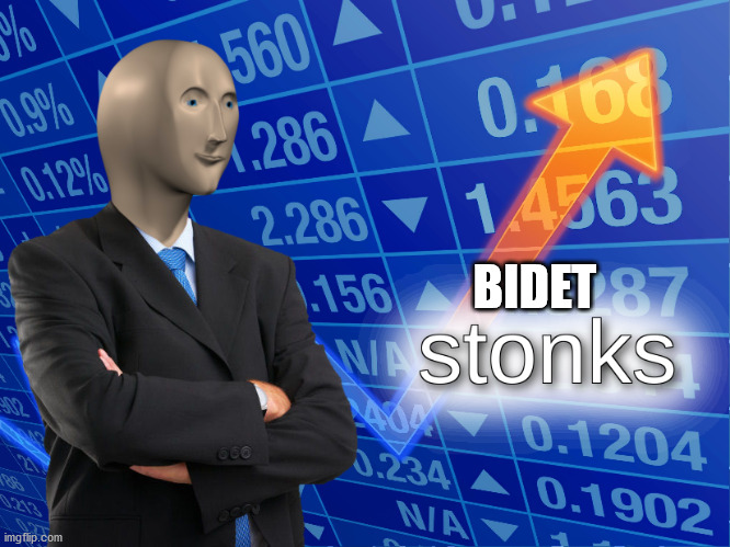 stonks | BIDET | image tagged in stonks,memes | made w/ Imgflip meme maker