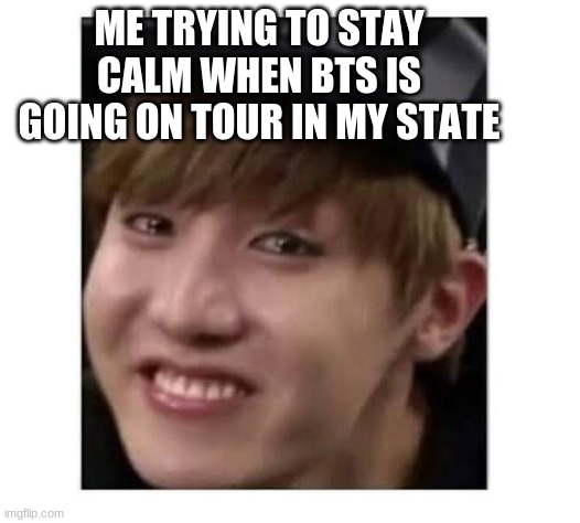 Jhopeeeee | ME TRYING TO STAY CALM WHEN BTS IS GOING ON TOUR IN MY STATE | image tagged in jhopeeeee | made w/ Imgflip meme maker