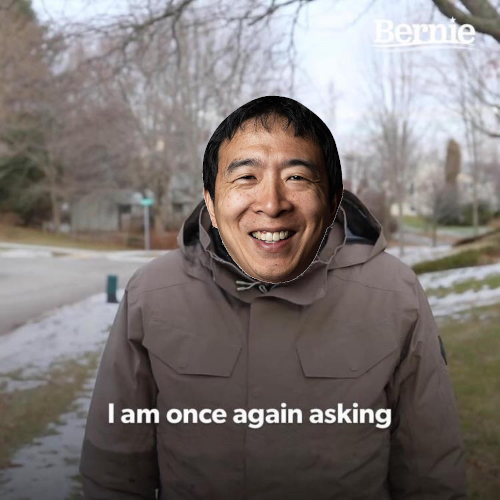 Andrew Yang Asking Blank Meme Template