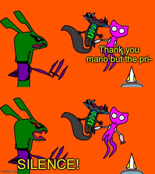 Thank you mario but the pri- | image tagged in silence rayterna | made w/ Imgflip meme maker
