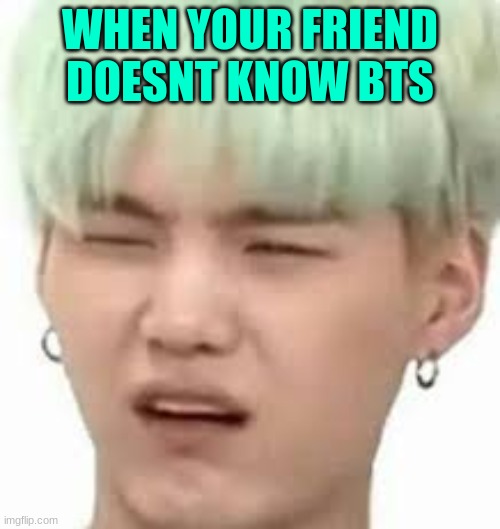 aRMY??? | WHEN YOUR FRIEND DOESNT KNOW BTS | image tagged in army | made w/ Imgflip meme maker
