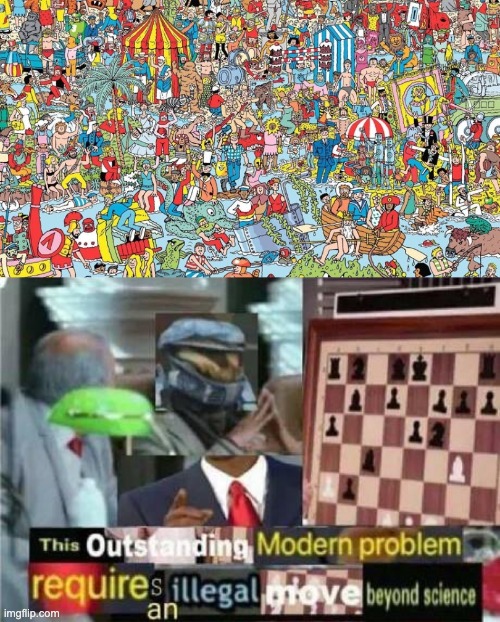 Finding Waldo here is beyond science. | image tagged in where's waldo,crossover,wait thats illegal,this is beyond science,outstanding move,modern problems require modern solutions | made w/ Imgflip meme maker