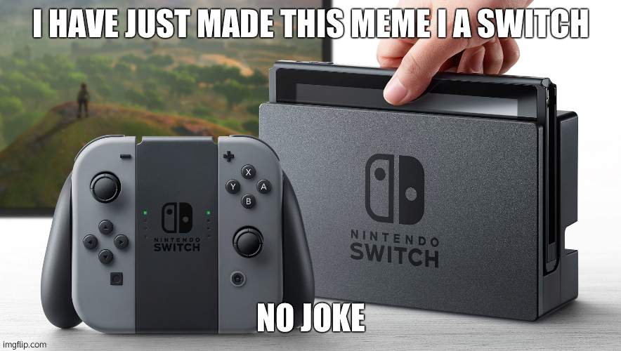 Nintendo Switch | I HAVE JUST MADE THIS MEME I A SWITCH; NO JOKE | image tagged in nintendo switch | made w/ Imgflip meme maker