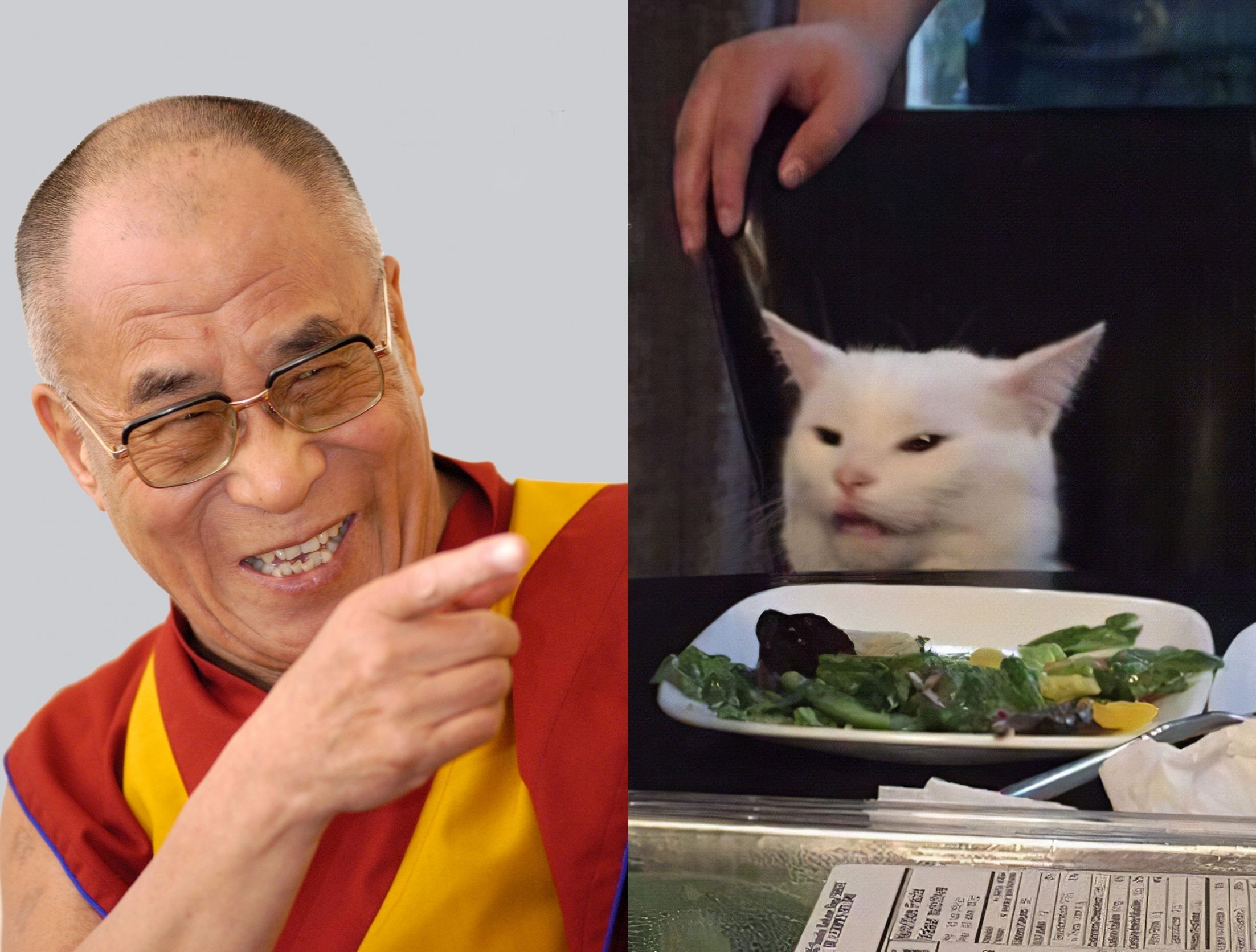 High Quality Dalai Lama, Lord SmudgeCat, Mutual Appreciation Society (HD) Blank Meme Template