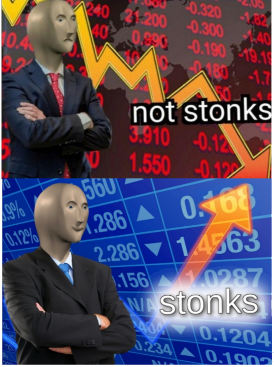 Not stonks and stonks Meme Generator. 