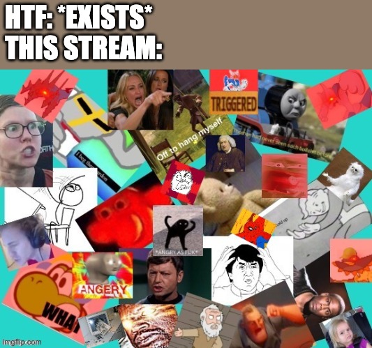 So proud of this stream :) | HTF: *EXISTS*
THIS STREAM: | image tagged in the ultimate rage | made w/ Imgflip meme maker