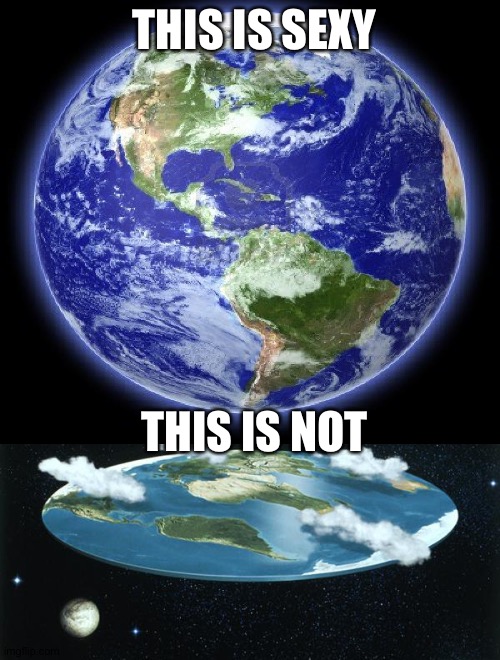 C'mon fellow Flat Earthers,don't be a sheep. | THIS IS SEXY; THIS IS NOT | image tagged in flat earth,memes | made w/ Imgflip meme maker