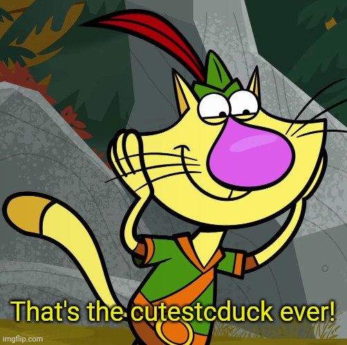 OMG! (Nature Cat) | That's the cutestcduck ever! | image tagged in omg nature cat | made w/ Imgflip meme maker