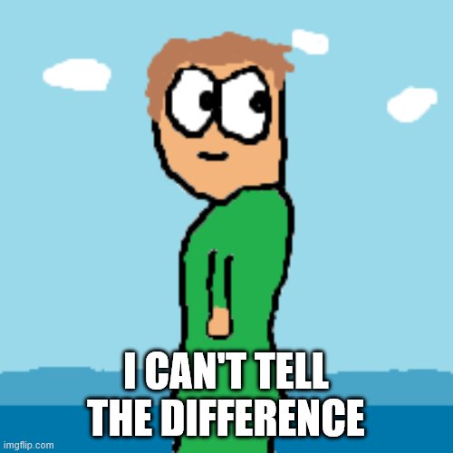 x all the y | I CAN'T TELL THE DIFFERENCE | image tagged in x all the y | made w/ Imgflip meme maker