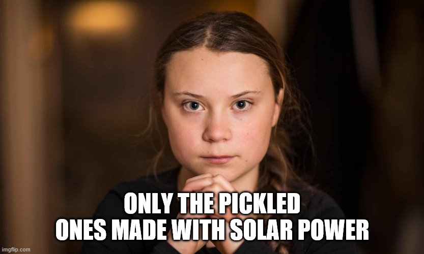 ONLY THE PICKLED ONES MADE WITH SOLAR POWER | made w/ Imgflip meme maker