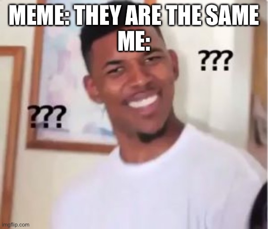 Nick Young | MEME: THEY ARE THE SAME
ME: | image tagged in nick young | made w/ Imgflip meme maker