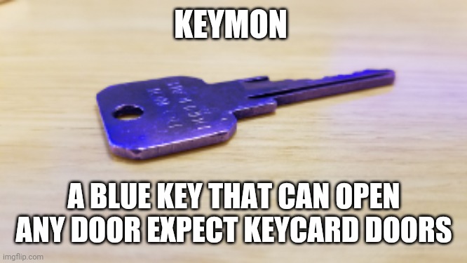 KEYMON; A BLUE KEY THAT CAN OPEN ANY DOOR EXPECT KEYCARD DOORS | made w/ Imgflip meme maker