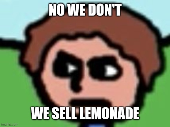 Annoyed | NO WE DON'T WE SELL LEMONADE | image tagged in annoyed | made w/ Imgflip meme maker