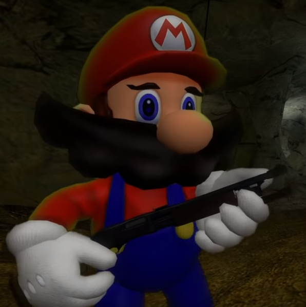Mario with Shotgun Blank Meme Template