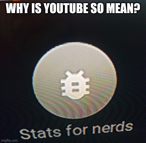 WHY IS YOUTUBE SO MEAN? | image tagged in funny | made w/ Imgflip meme maker