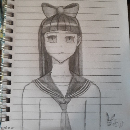 I made dis. | image tagged in anime girl,bored,drawing,art,memes | made w/ Imgflip meme maker
