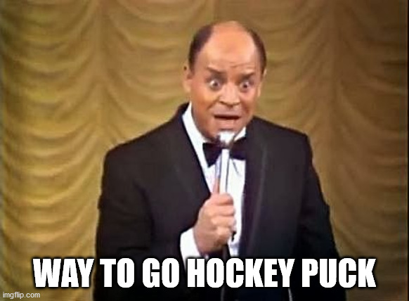 Don Rickles Insult | WAY TO GO HOCKEY PUCK | image tagged in don rickles insult | made w/ Imgflip meme maker