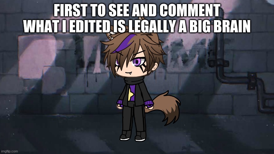 FIRST TO SEE AND COMMENT WHAT I EDITED IS LEGALLY A BIG BRAIN | image tagged in gacha | made w/ Imgflip meme maker