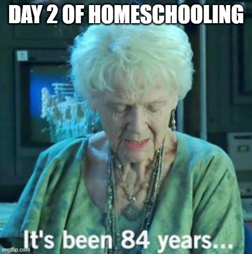 Titanic 84 years | DAY 2 OF HOMESCHOOLING | image tagged in titanic 84 years | made w/ Imgflip meme maker