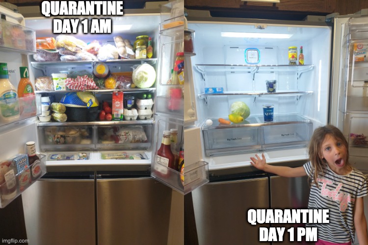 QUARANTINE DAY 1 AM; QUARANTINE DAY 1 PM | image tagged in quarantine | made w/ Imgflip meme maker