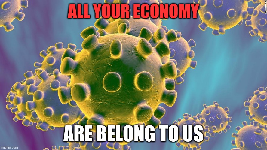 Coronavirus | ALL YOUR ECONOMY; ARE BELONG TO US | image tagged in coronavirus | made w/ Imgflip meme maker