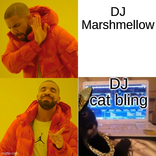 DJ's | DJ Marshmellow; DJ cat bling | image tagged in dj cat bling,cat | made w/ Imgflip meme maker